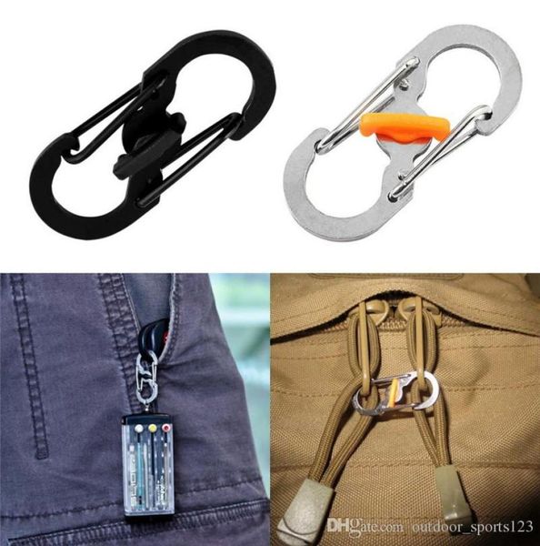 

8 word buckle locking carabiner keychain outdoor camping hiking theft mountaineering trinket carabiner for keys safety survival8135113