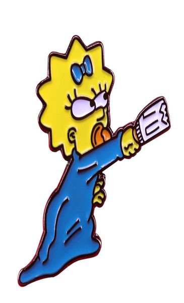 

maggie simpson brooch the simpsons pin cute cartoon badge hat shirt backpack accessories5869561, Gray