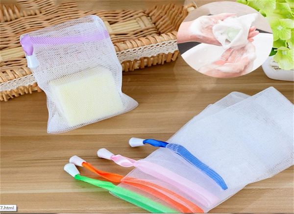 

whole hanging nylon soap mesh bag mesh net for foaming cleaning bath soap net bathe cleaning gloves bubble bath8568415