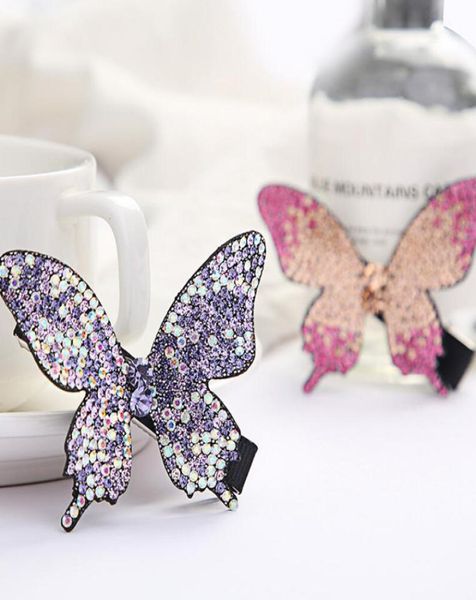 

fashion colorful rhinestone butterfly cartoon hair clips children barrettes headband accessories gift3806276, Golden;silver