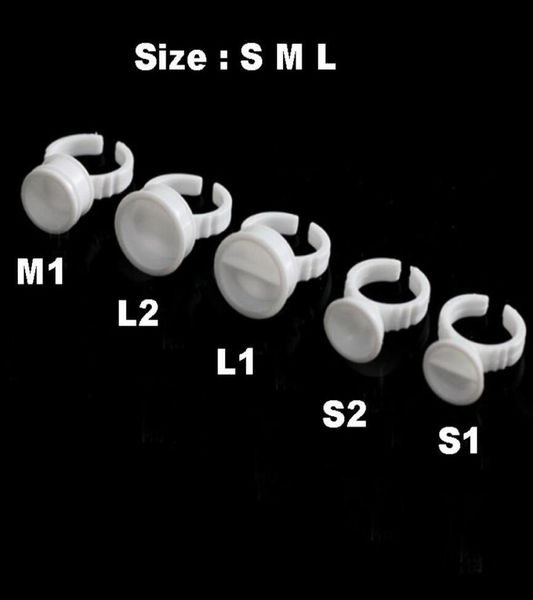 

adhesive eyelash pallet holder set disposable glue holder ring pallet for eyelash extension tattoo pigment tools9671558