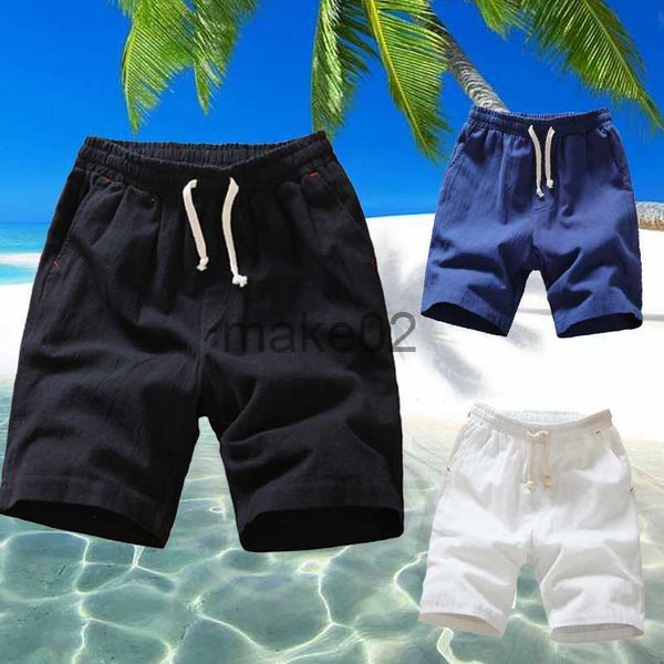 

men's plus size shorts new summer men's shorts solid colors cotton linen loose beach shorts with pockets drawstring pants sport gy
