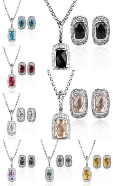

18k gold plated garnet women necklace set luxury and designer diamond jewelry stud earrings wedding party fashion3198875, Silver