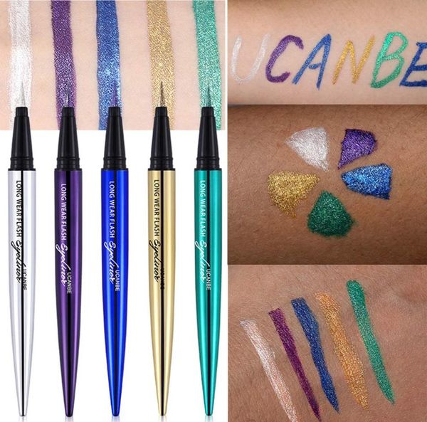 

flash glitter liquid eyeliner pen long wear waterproof eye gel shimmer sparkle smudge proof pigmented eye liner pencil cosmetics u7567758
