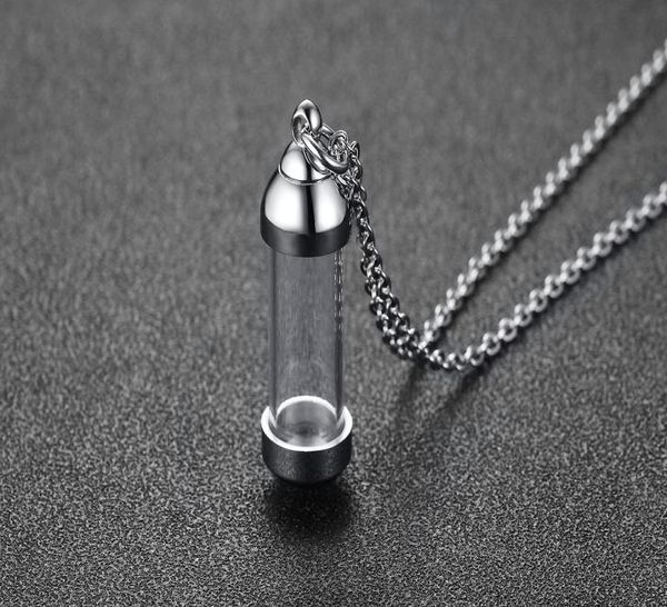 

valentines day gifts couples039 stainless steel necklaces with openable perfume bottle pendants pendant necklaces711313924, Silver