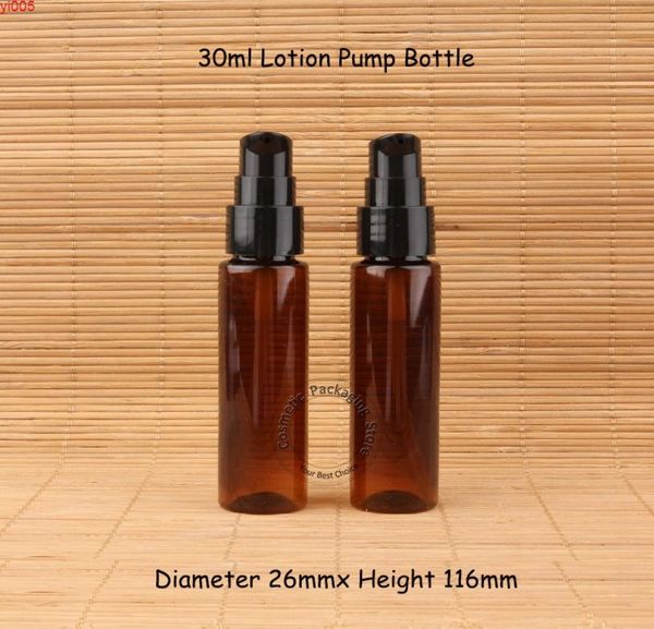

100pcslot whole plastic 30ml amber lotion pump bottle with water 1oz women makeup container portable travel refillablehigh qt3664801, Silver