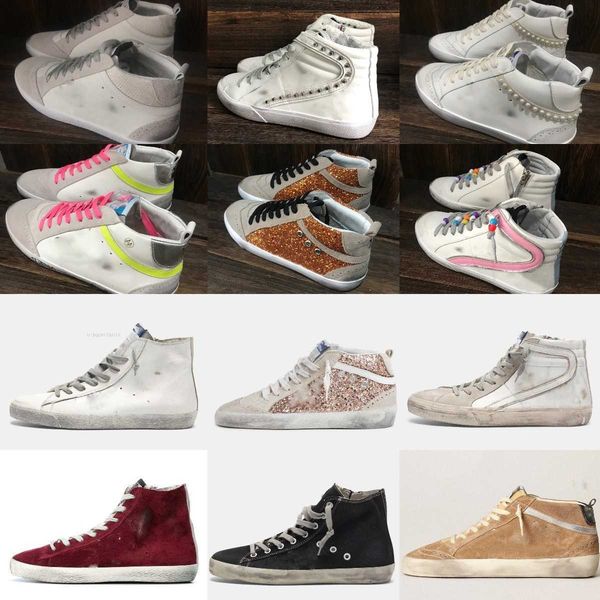 

leopard goldens gooseitys designer women black shoes italy brand sneakers mid slide star print pink gold glitter classic white do-old d