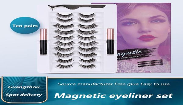 

magnetic eyelashes magnetic liquid eyeliner kit with tweezers 10 pairs upgraded 5d magnetic false lashes natural reusable no glue 5839223