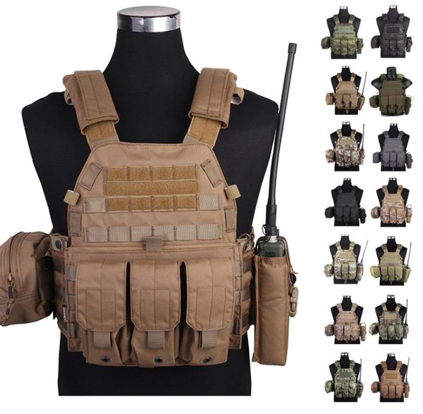 

lbt6094a vest tactical gear combat molle vest plate carrier men with pouch set 500d cordura nylon fabric hunting airsoft8008471, Black;green