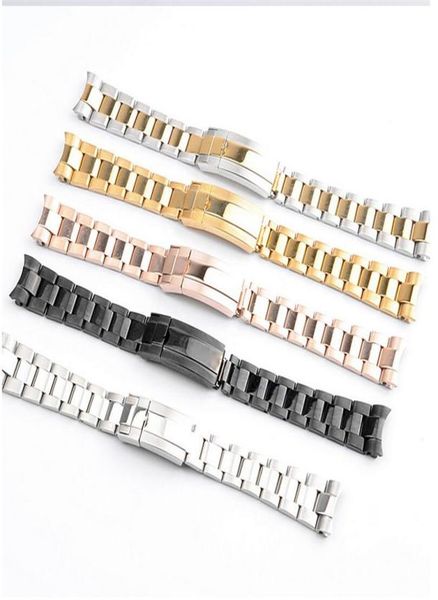 

luxury watchband 20mm watch band strap 316l stainless steel bracelet curved end silver watch accessories suitable for water ghost 7479828, Black;brown