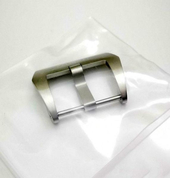 

22mm 24mm 26mm oem silvery brushed pand screw tang buckle for pam rubber leather watchband strap9895773, Black;brown