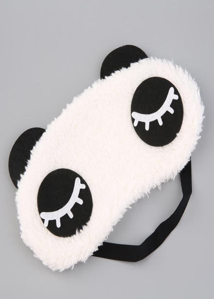 

whole plush panda face eye mask travel sleeping soft eyeshade blindfold shade portable sleeping eye cover 4 types cute design1458720