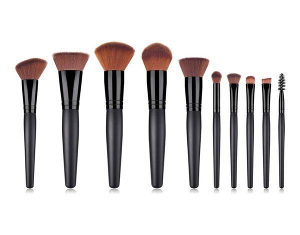 

10 pcs makeup brush set soft synthetic hair cosmetics foundation powder blending blush lady beauty makeup tools9991934