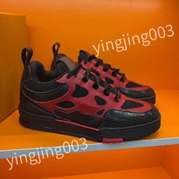 

2023 new luxurys designer casual shoes sneakers leather embroidered black men chaussures white shoe walking sports platform trainers