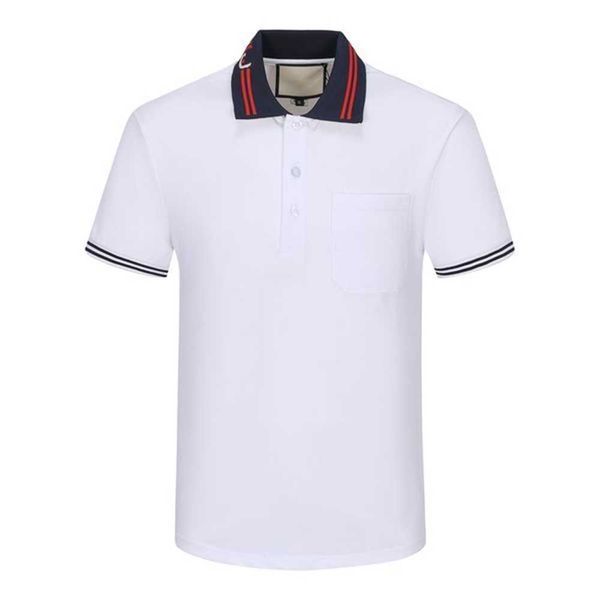 

designer men's polo luxury black and white beige various styles shirt lapel short sleeve casual embroidery 100% cotton brand high stree, White;black