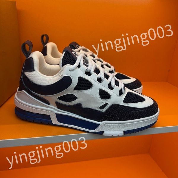 

2023 new designer casual shoes sneakers leather embroidered black men chaussures white shoe walking sports platform trainers