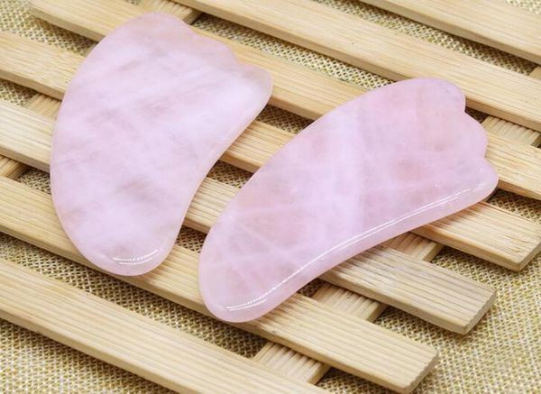 

2021 healthylife green white pink rose quartz green agate dongling jade guasha board natural stone scraper gua sha tools5296007