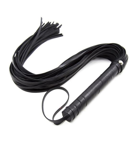 

48cm faux leather whip riding crop party handle flogger queen black horse whip for horse racing riding entertainment3946266