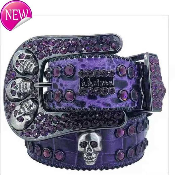 

fashion bb belts for women mens designer simon shiny rhinestones multicolor55, Silver