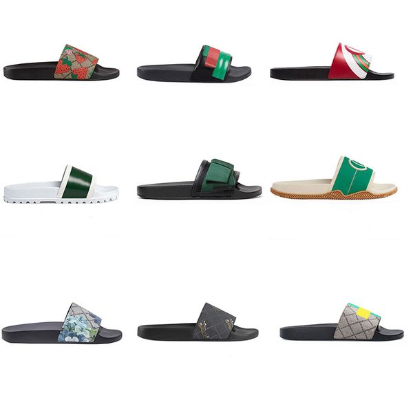 

designer slide sandals men women flat slippers floral flowers fashion multicolour summer beach casual flats slide, Black