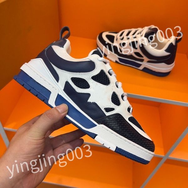 

new designer casual shoes sneakers leather embroidered black men chaussures white shoe walking sports platform trainers