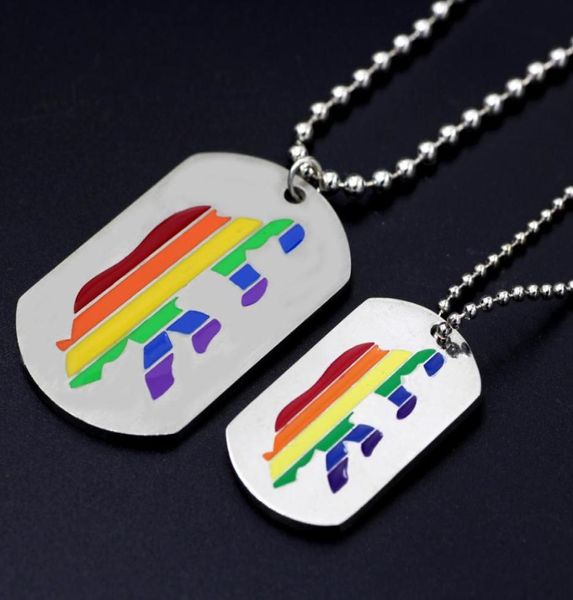 

pendant necklaces pride rainbow dog tag men039s gay necklace8618371, Silver