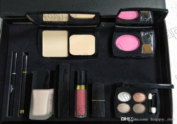 

c brand 9 piece set foundation powder blush with brush liquid foundation lipstick lipgloss eyeshadow palette eyeliner 9 in 1 set9776981
