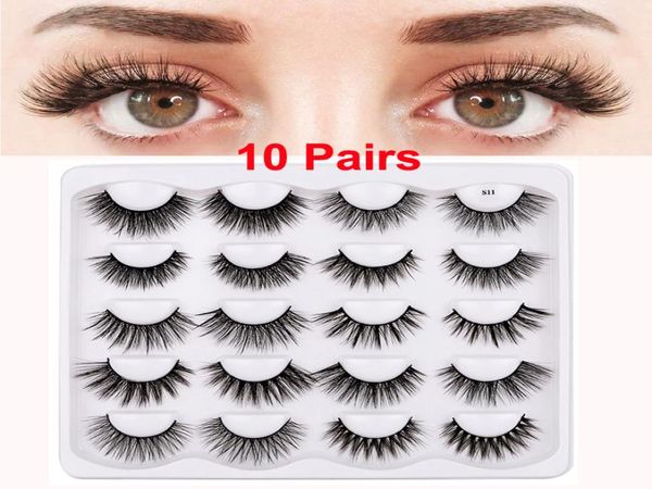 

3d false eyelashes handmade faux mink lashes lightweight soft 10 styles dramatic volume thick natural eyelash wispy fluffy eye mak8095477
