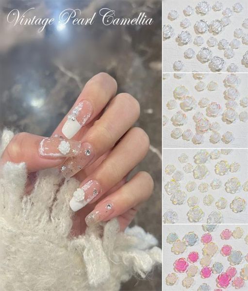 

30pcsbag nail art glitter flower shapes mix size sequins acrylic tips shinny nails art accessories decorations7165484, Silver;gold
