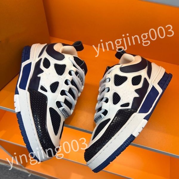 

new designer casual shoes sneakers leather embroidered black men chaussures white shoe walking sports platform trainers