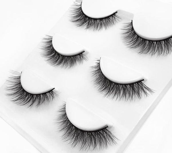 

3d mink hair false eyelashes eye lash natural cross eyelashes 3 pairsbox7300483