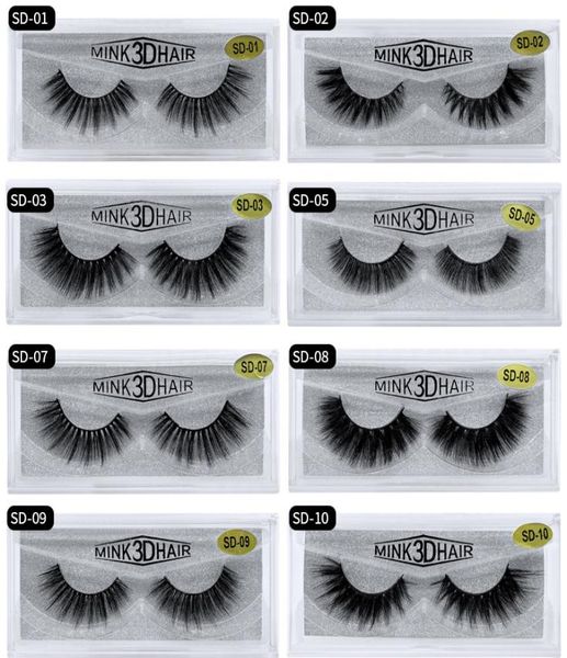 

20styles 3d mink hair fake eyelash 100 thick real mink hair false eyelash natural extension fake eyelash false lashes6891995