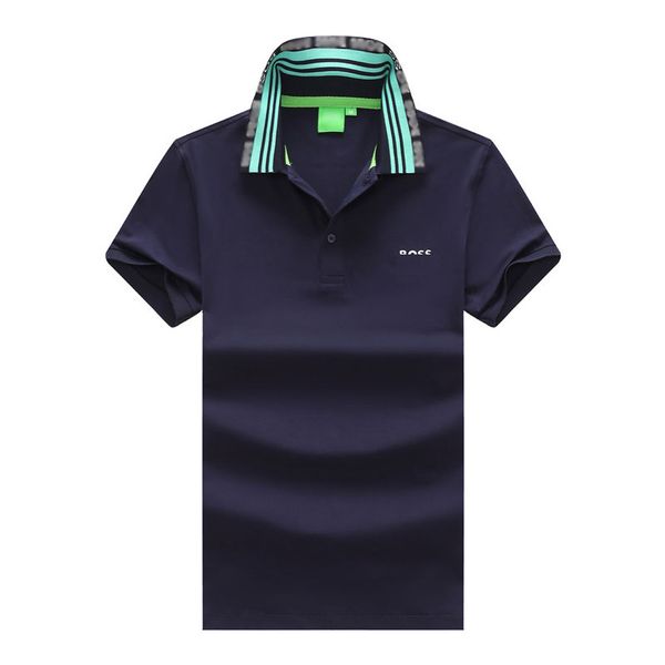 

men's polos t-shirt designer boss polos men's boss short sleeved polo shirt business casual fit boss t shirt men's lapel doub, White;black