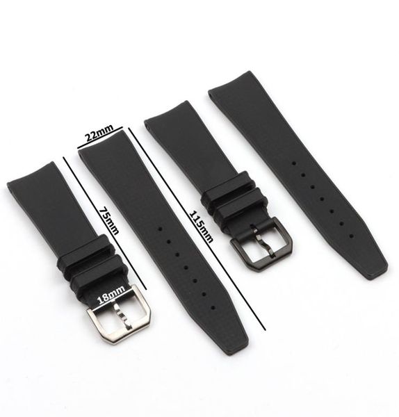 

22mm natural black rubber silicone waterproof watchband for iwc iw323101 watch strap pin buckle6558982, Black;brown