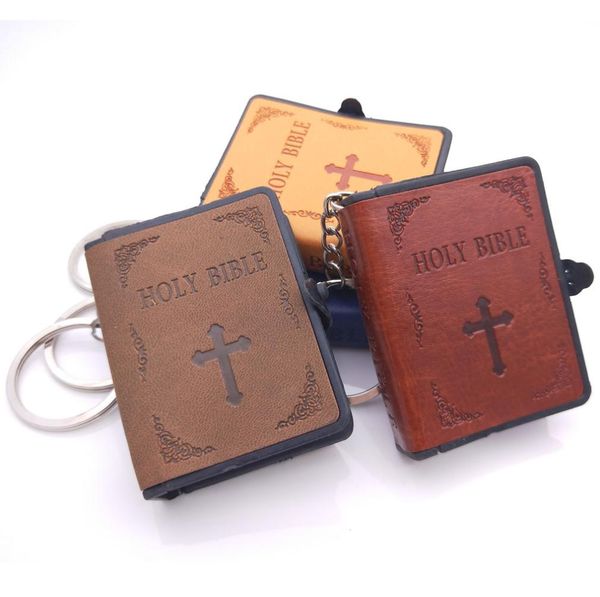 

english version bible leather keychains holy bible keychains mini religious christian jesus book key chain key ring bag keyring m43488268