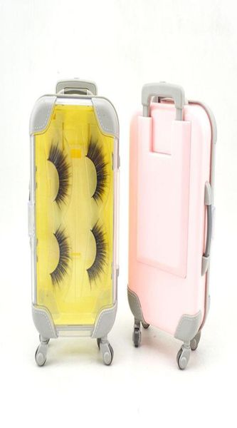 

creative mini luggage 3d mink eyelash package boxes false eyelashes packaging empty eye lash box case lashes suitcase luxury pink9993339