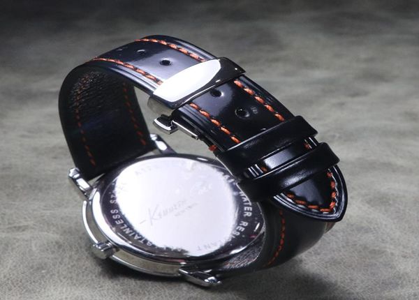 

18 19 20 21 22mm new luxury bright watch bands straps vintage upscale genuine leather watchband calfskin black bracelet accessorie6923161, Black;brown