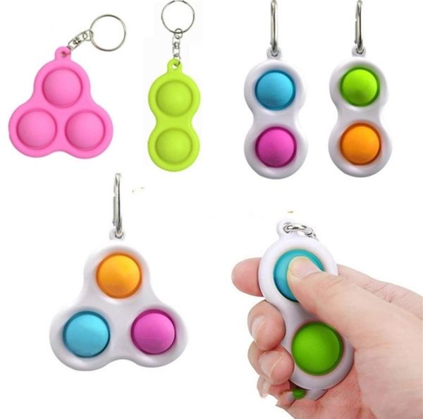 

fidget finger bubble baby keychain carabiner toys accessories kids decompression anxiety stress reliever board game pendant h33l3v3219135, Blue
