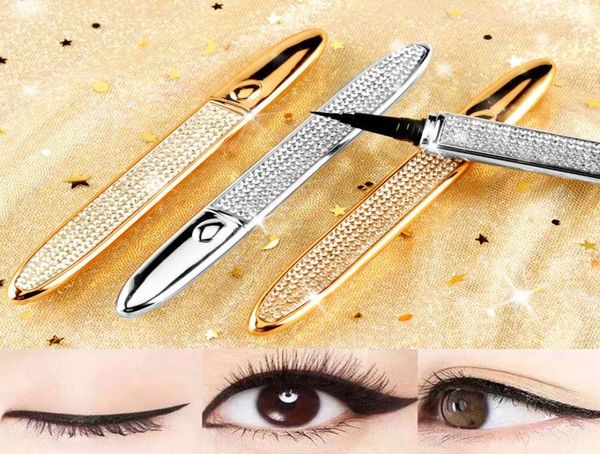 

waterproof strong self adhesive eyeliner for false eyelashes 2 in 1 magic diamond bling glitter liquid eye liner pen no need glue 1792324
