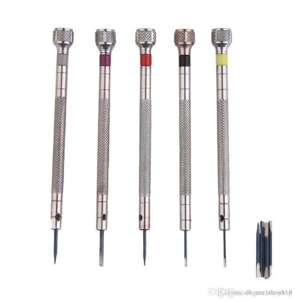 

mini 5pcs silver tone screwdriver set watch repair tools kit with 5pcs cutter heads mengmeng6664122665