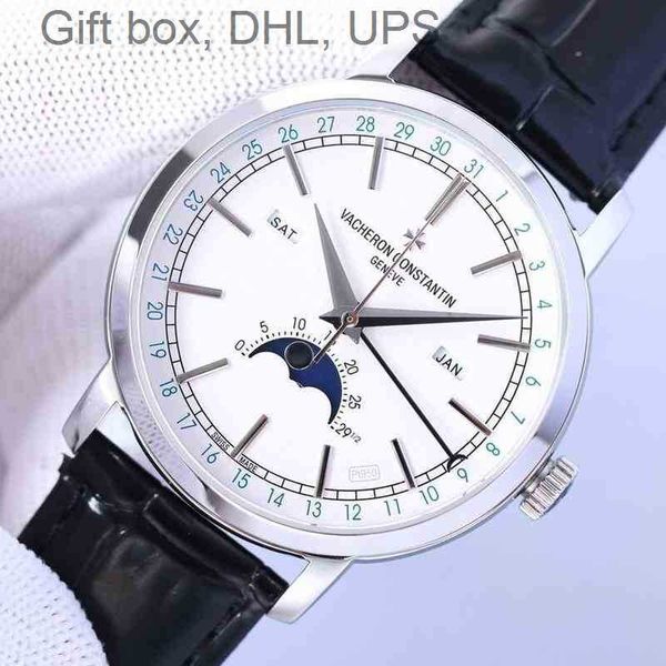

vacherosn superclone luxury watch designer men's inheritance lunar phase three needle multifunctional fully automatic mechanical men&#0, Slivery;brown