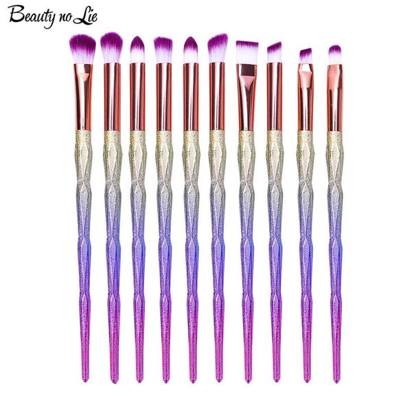 

rainbow 10 pcs professional makeup brushes set beauty cosmetic eyeshadow lip powder face pincel tools brush kits7888332