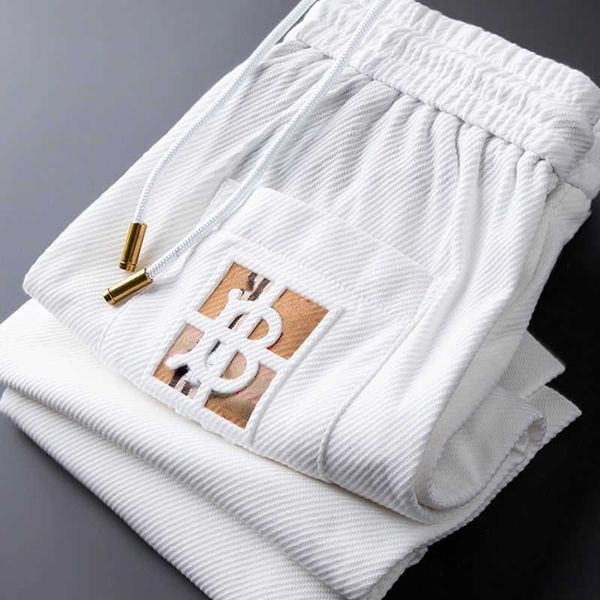 

bby mens casual pants tb embroidery trousers burb designer pants business suit pantses loose sweatpants man straight pants 4xl 5xl, Black