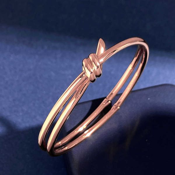

otxh tyme bracelet light luxury small number high level exquisite tiffay kont double layer knot the same hand ornament of eileen gu, Black