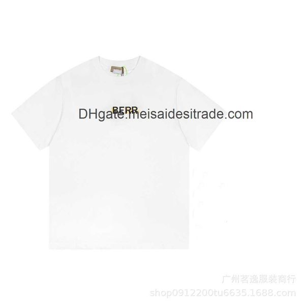 

aaaaa designer luxury t-shirt bur brand the correct version bu home bronzing glue printing font round neck short sleeve t-shirt versatile fo, White;black