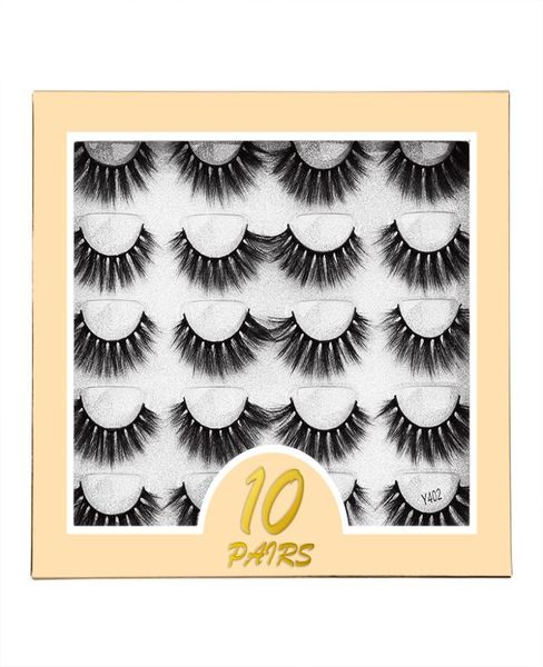 

10 pairs natural 3d false eyelashes set fake lashes makeup kit mink extension6921515