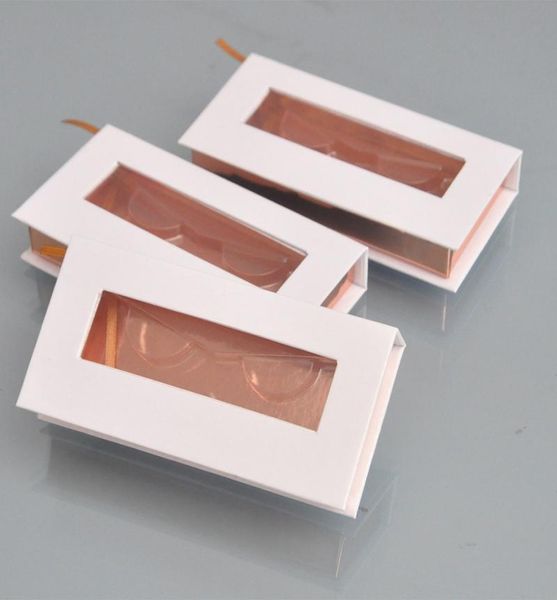 

10pcspack whole false eyelash packaging box lash boxes custom logo faux cils 25mm mink lashes white rectangle package case bu4749846