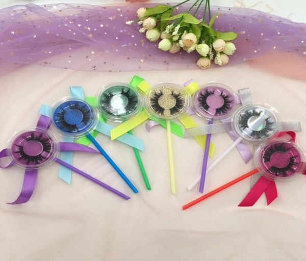 

3d mink eyelashes with lollipop cases multicolors for choose regular mink eyelashes custom packaging lash vendor fdshine4808930