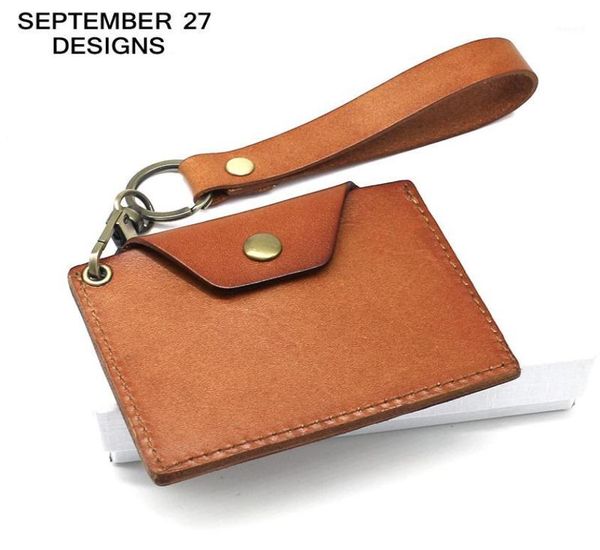 

card holders badge holder genuine leather id name bus bank keychain mini wallet small purses money bag16464606, Brown;gray