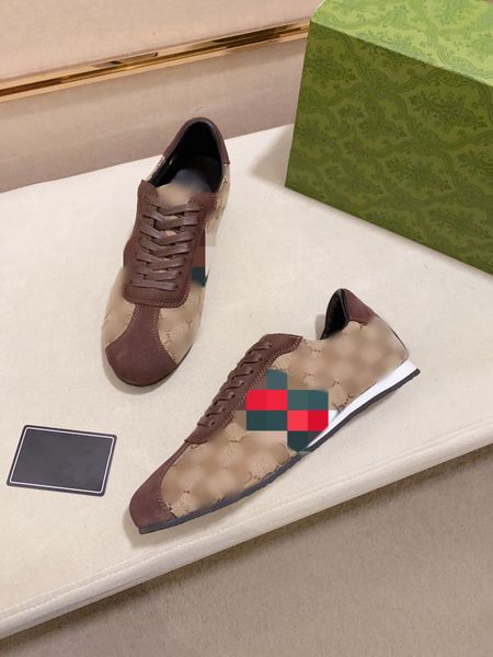 

khaki brown men designer shoes letter printed flat fashion luxury casual canvas mens sneakers shoe with box, Black